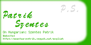 patrik szentes business card